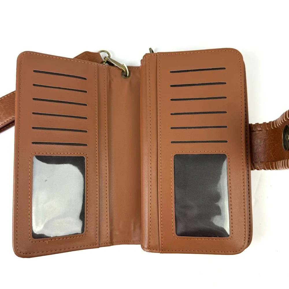 Emperia Haute Fashion Wallet Vegan PETA Approved Brown Clutch Wristlet Brand New